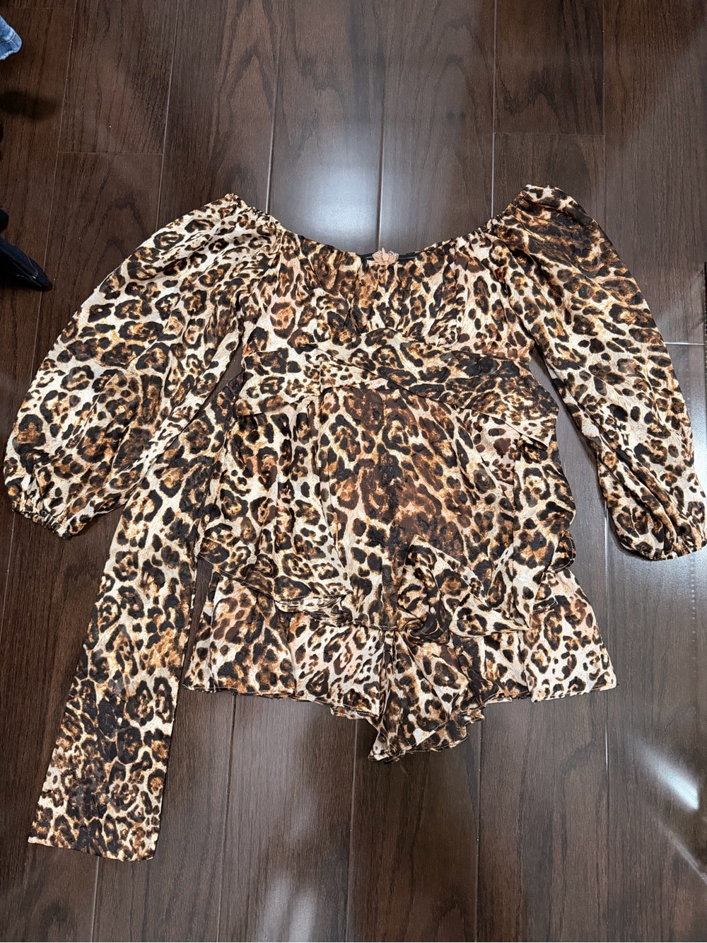 Women’s Leopard Print Romper Brown
